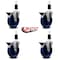 Service Caster 4'' Solid Poly Swivel 1-3/8'' Expanding Stem Caster Set with Brake, 4PK SCC-EX20S414-SPUS-PLB-138-4 - alternate 4